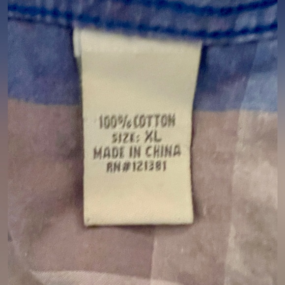 Ditch Plains Men’s Blue & Ivory Plaid Western Button Down Shirt! Sz XL! - Picture 4 of 5